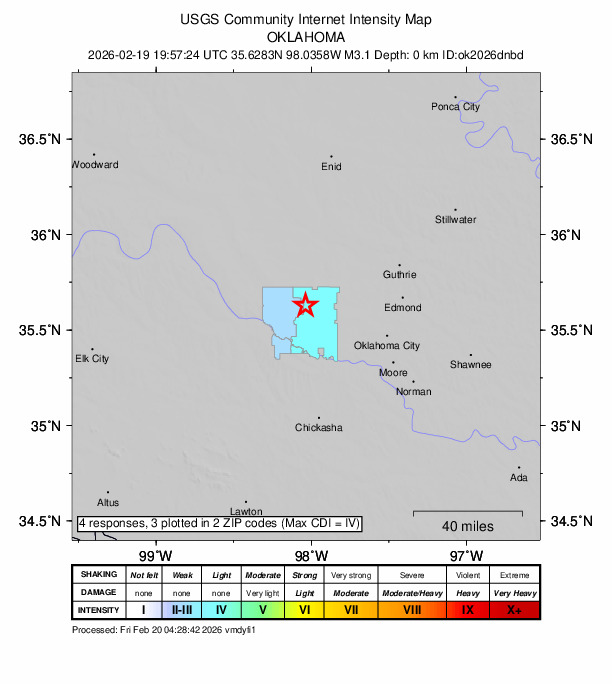 Did You Feel It? map: shaking reported by the public