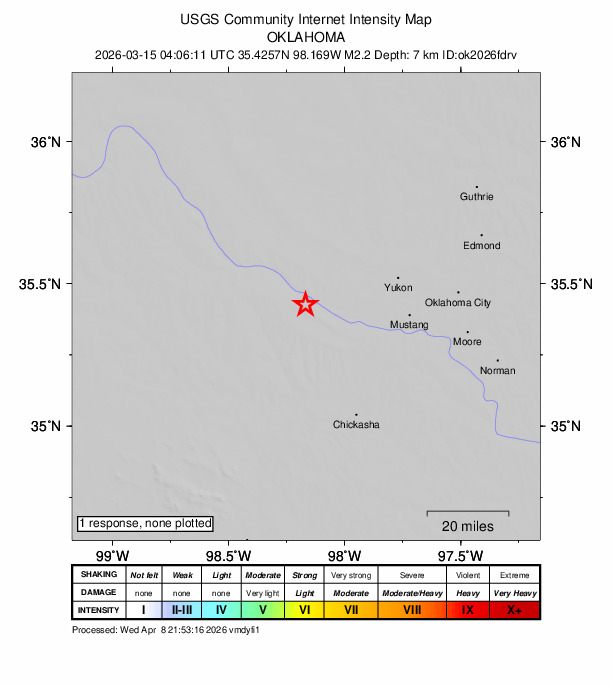 Did You Feel It? map: shaking reported by the public