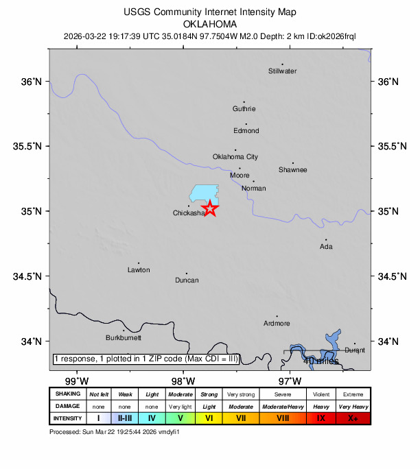 Did You Feel It? map: shaking reported by the public