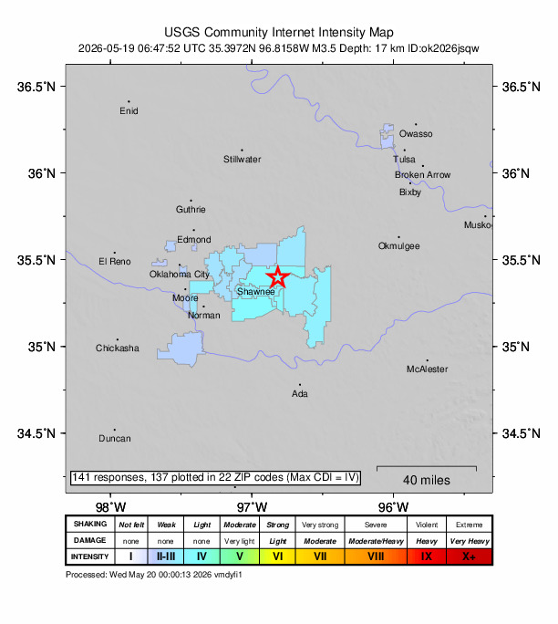 Did You Feel It? map: shaking reported by the public