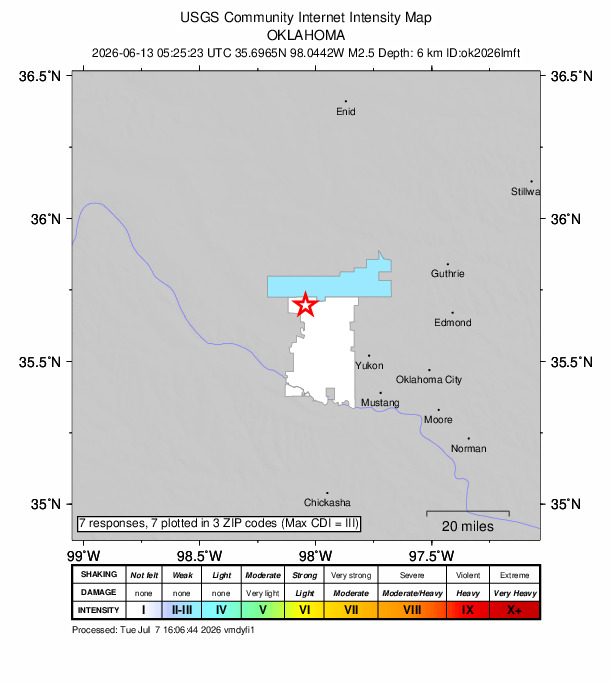 Did You Feel It? map: shaking reported by the public