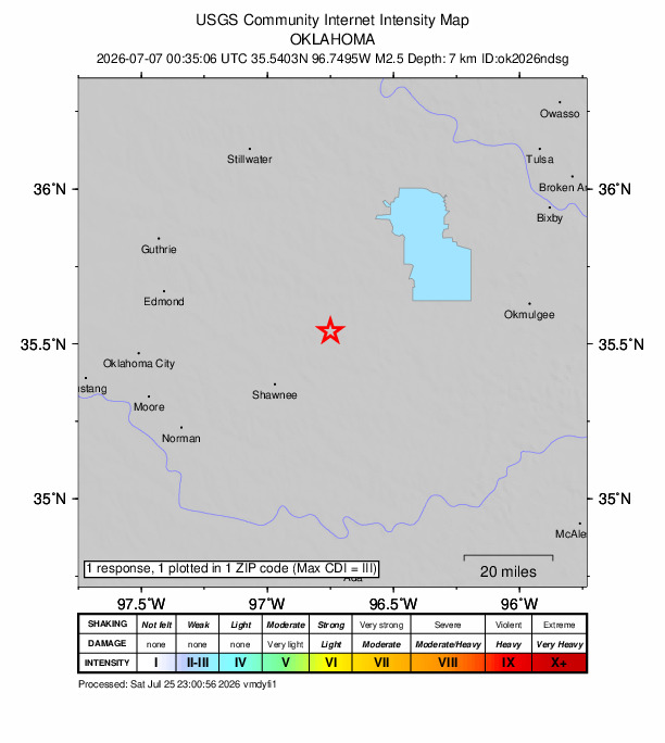 Did You Feel It? map: shaking reported by the public
