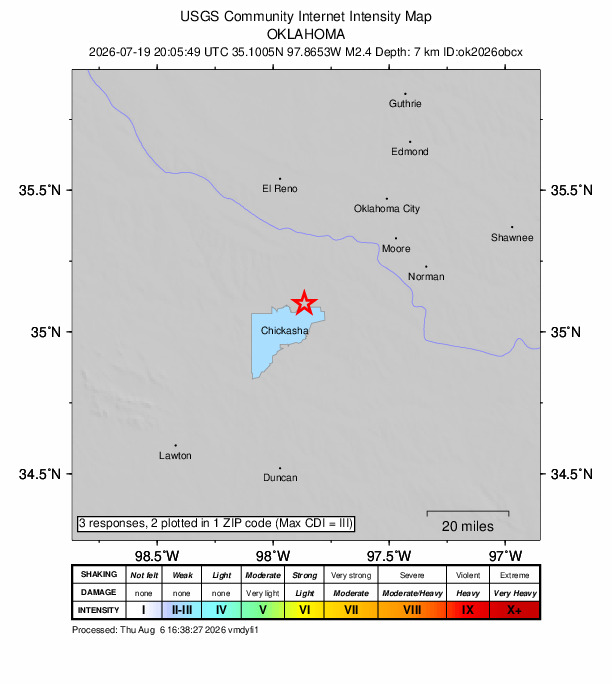 Did You Feel It? map: shaking reported by the public