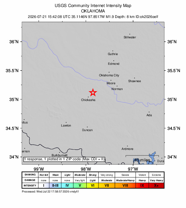 Did You Feel It? map: shaking reported by the public