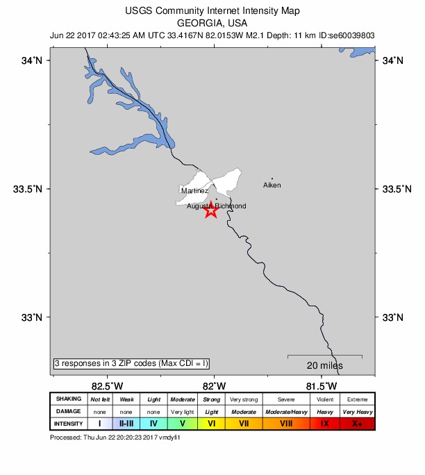 Did You Feel It? map: shaking reported by the public