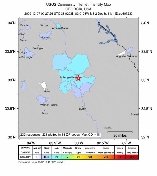 Did You Feel It? map: shaking reported by the public