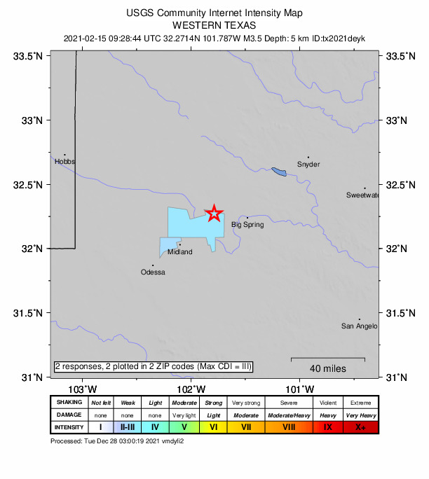 Did You Feel It? map: shaking reported by the public