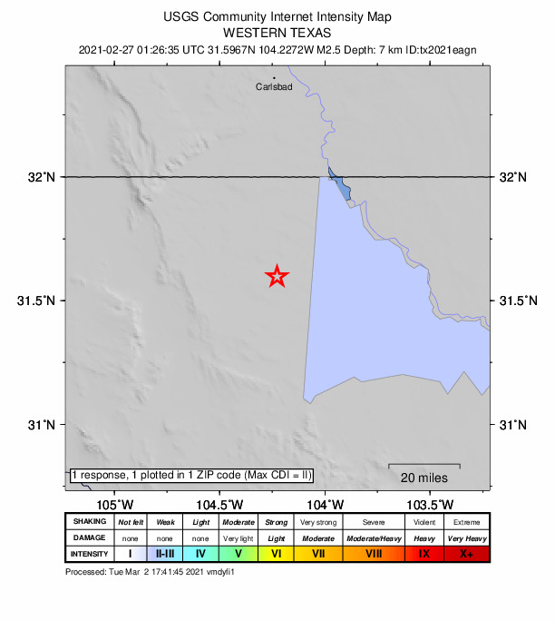 Did You Feel It? map: shaking reported by the public
