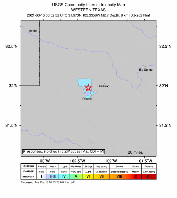 Did You Feel It? map: shaking reported by the public