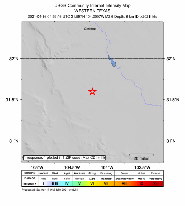 Did You Feel It? map: shaking reported by the public