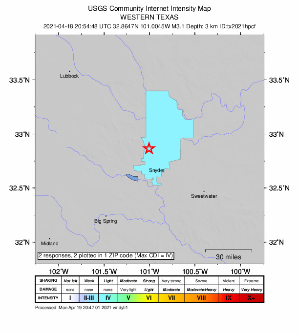 Did You Feel It? map: shaking reported by the public