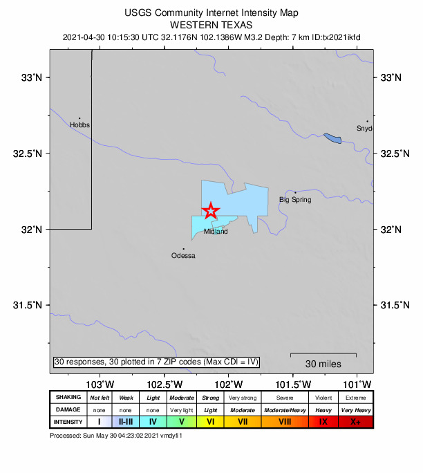 Did You Feel It? map: shaking reported by the public