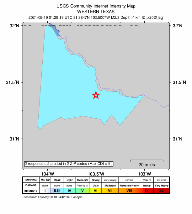 Did You Feel It? map: shaking reported by the public