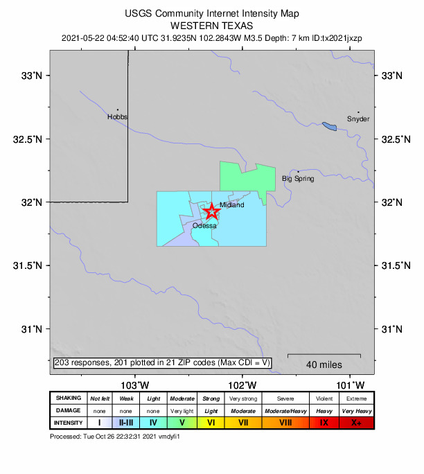 Did You Feel It? map: shaking reported by the public