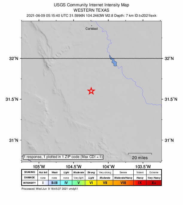 Did You Feel It? map: shaking reported by the public