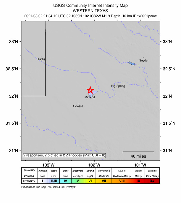 Did You Feel It? map: shaking reported by the public