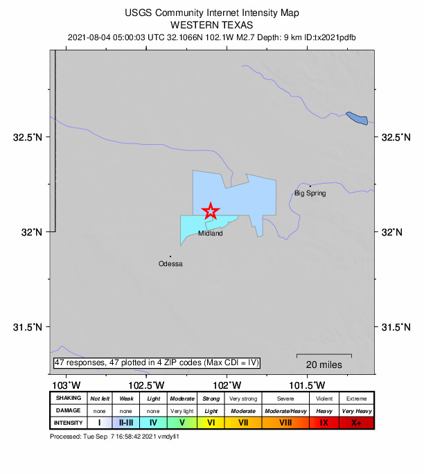 Did You Feel It? map: shaking reported by the public