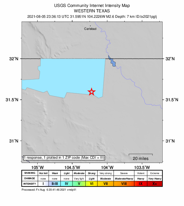 Did You Feel It? map: shaking reported by the public