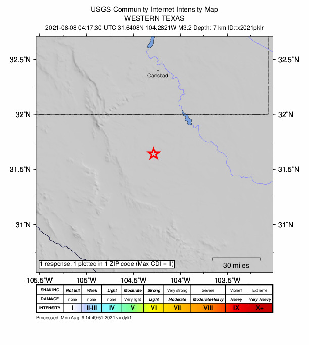 Did You Feel It? map: shaking reported by the public