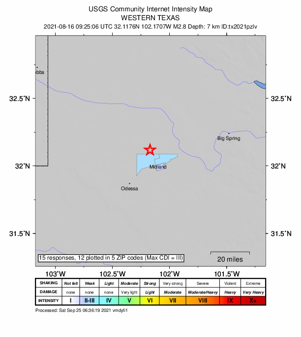 Did You Feel It? map: shaking reported by the public