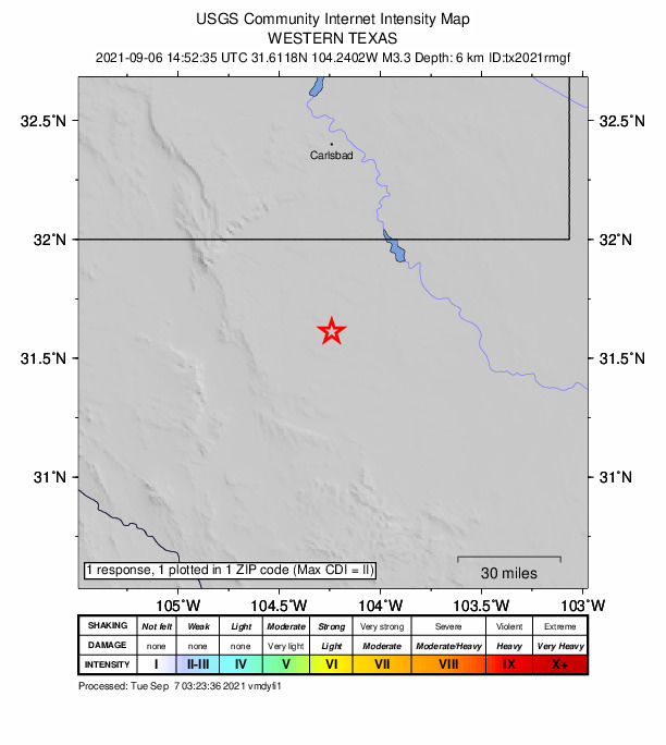 Did You Feel It? map: shaking reported by the public
