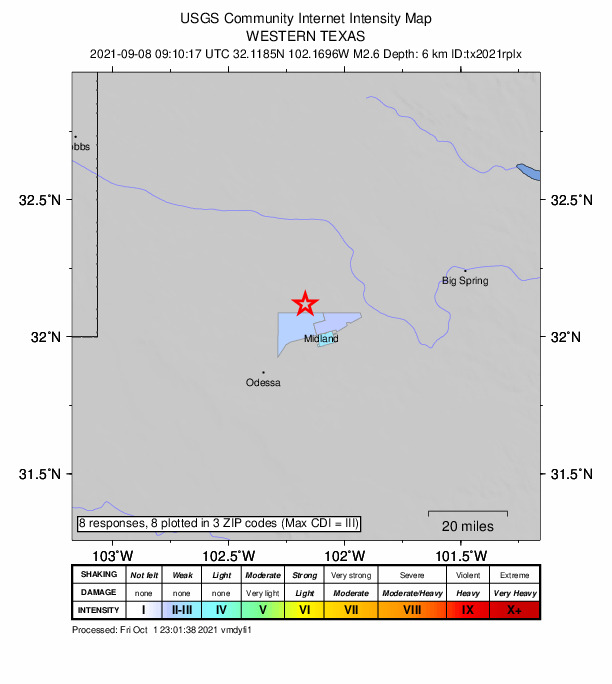 Did You Feel It? map: shaking reported by the public