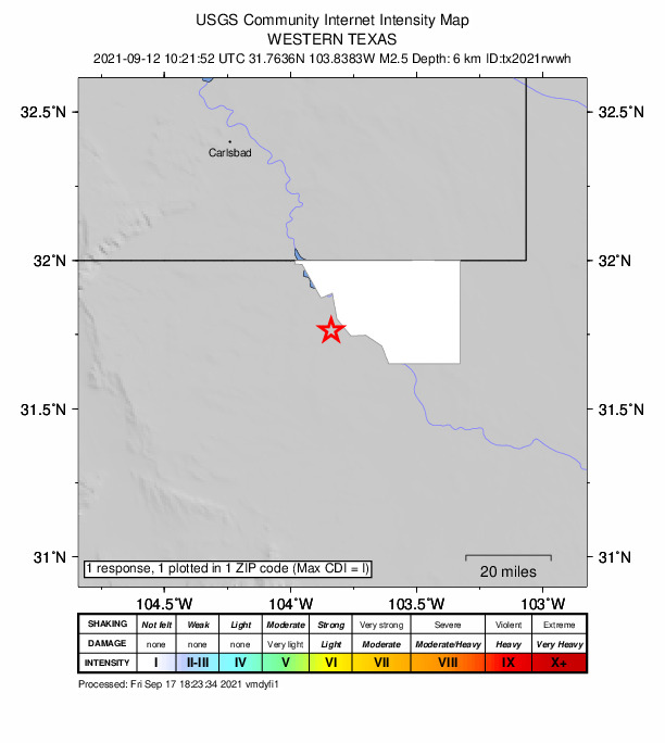 Did You Feel It? map: shaking reported by the public