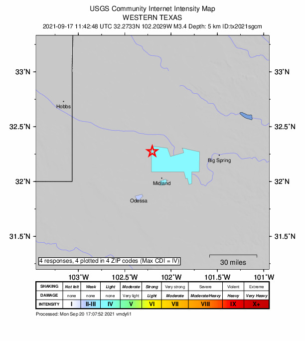 Did You Feel It? map: shaking reported by the public