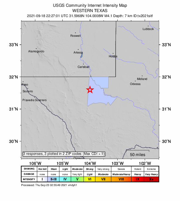 Did You Feel It? map: shaking reported by the public