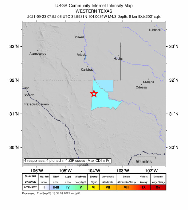 Did You Feel It? map: shaking reported by the public