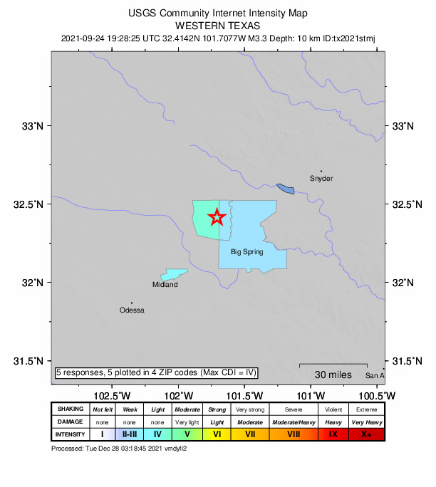 Did You Feel It? map: shaking reported by the public