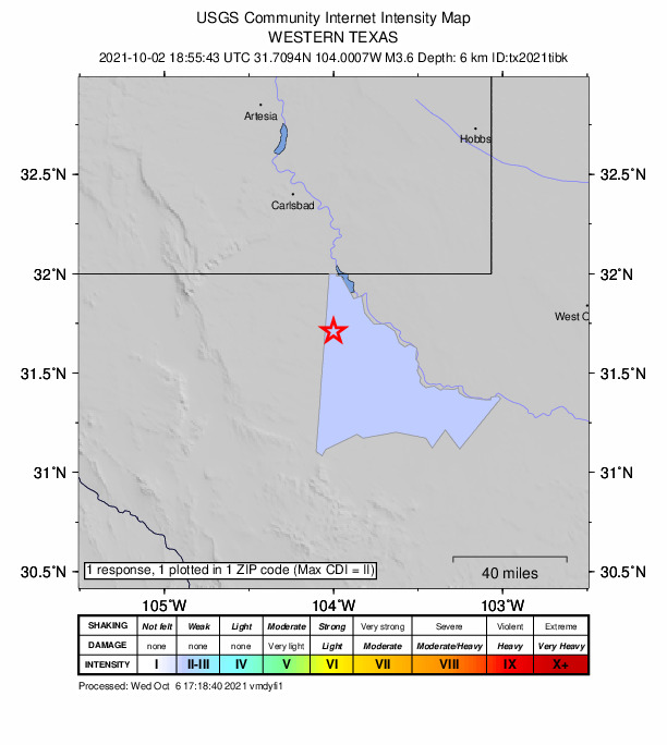 Did You Feel It? map: shaking reported by the public