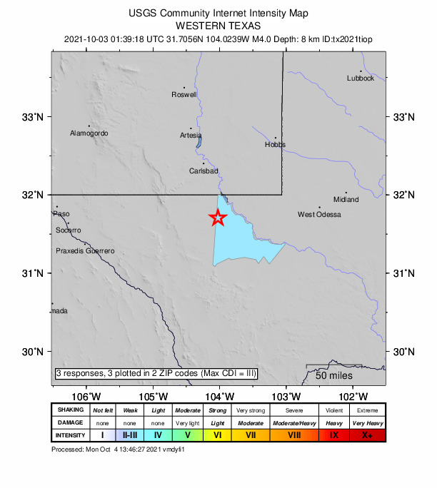 Did You Feel It? map: shaking reported by the public
