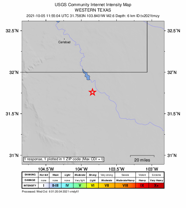 Did You Feel It? map: shaking reported by the public