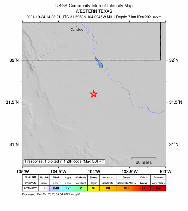 Did You Feel It? map: shaking reported by the public