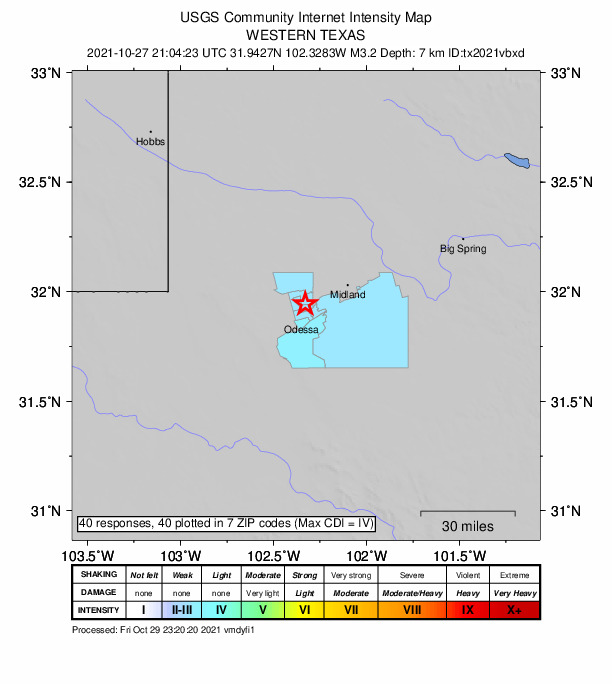 Did You Feel It? map: shaking reported by the public