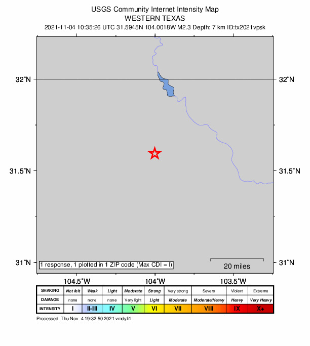 Did You Feel It? map: shaking reported by the public