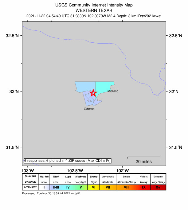 Did You Feel It? map: shaking reported by the public