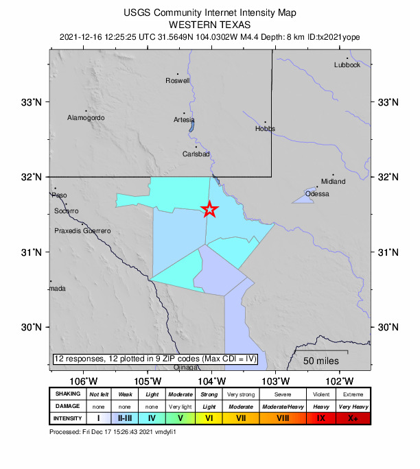 Did You Feel It? map: shaking reported by the public