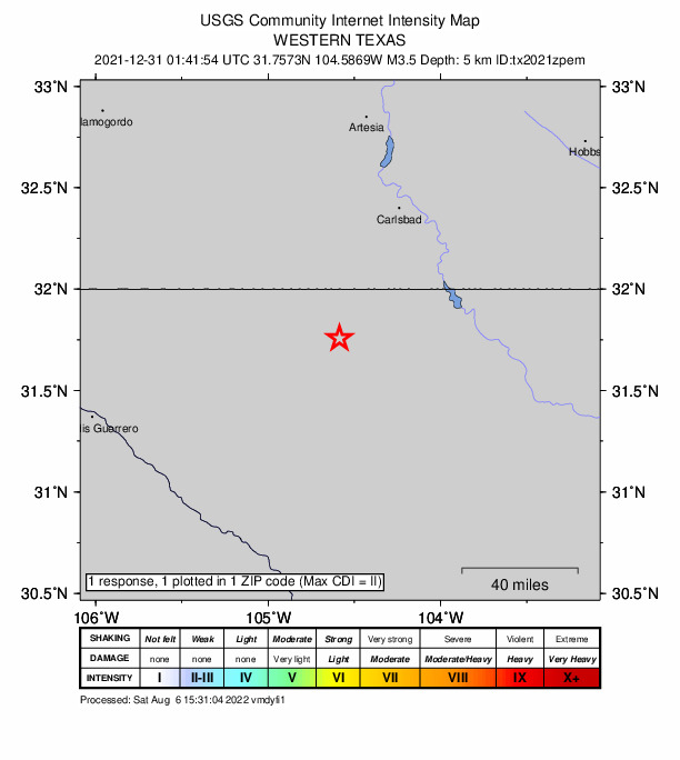 Did You Feel It? map: shaking reported by the public