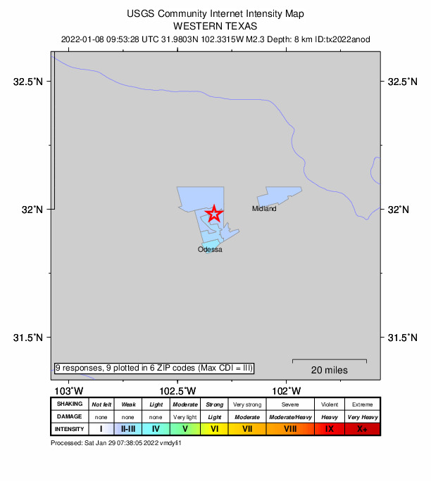 Did You Feel It? map: shaking reported by the public