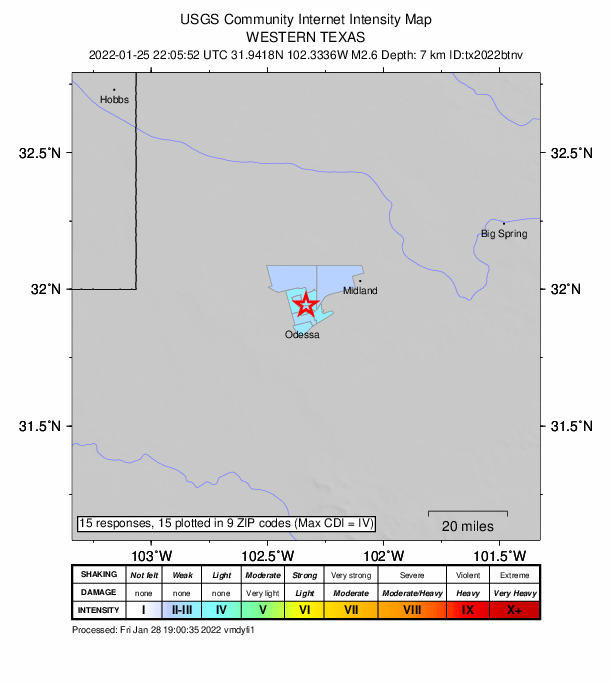 Did You Feel It? map: shaking reported by the public
