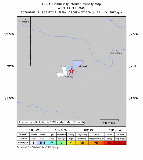 Did You Feel It? map: shaking reported by the public