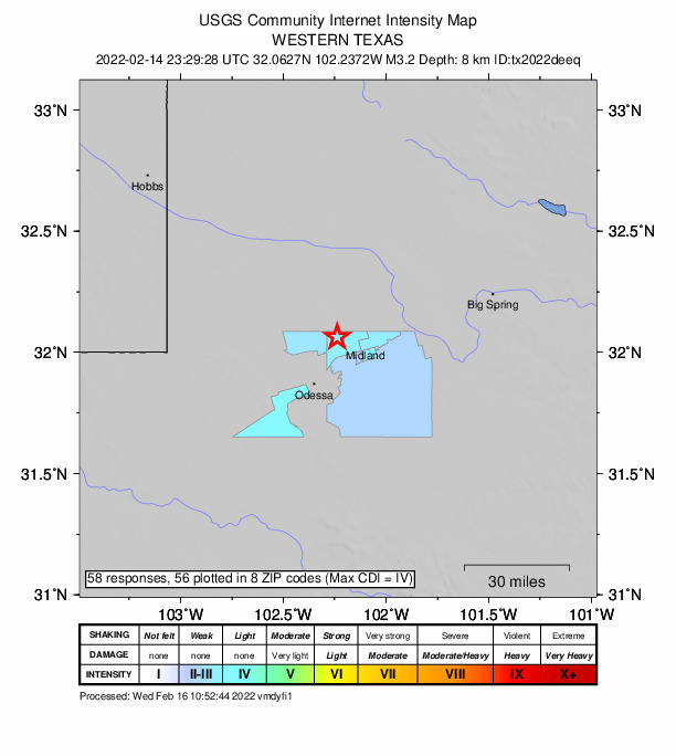 Did You Feel It? map: shaking reported by the public