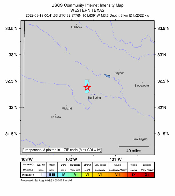 Did You Feel It? map: shaking reported by the public