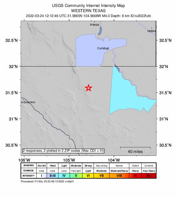 Did You Feel It? map: shaking reported by the public