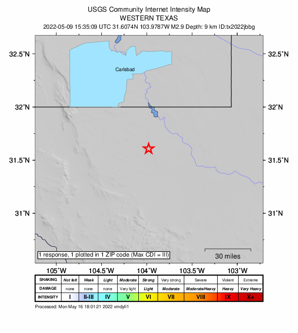 Did You Feel It? map: shaking reported by the public