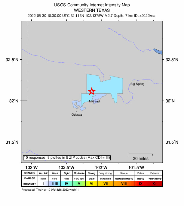 Did You Feel It? map: shaking reported by the public