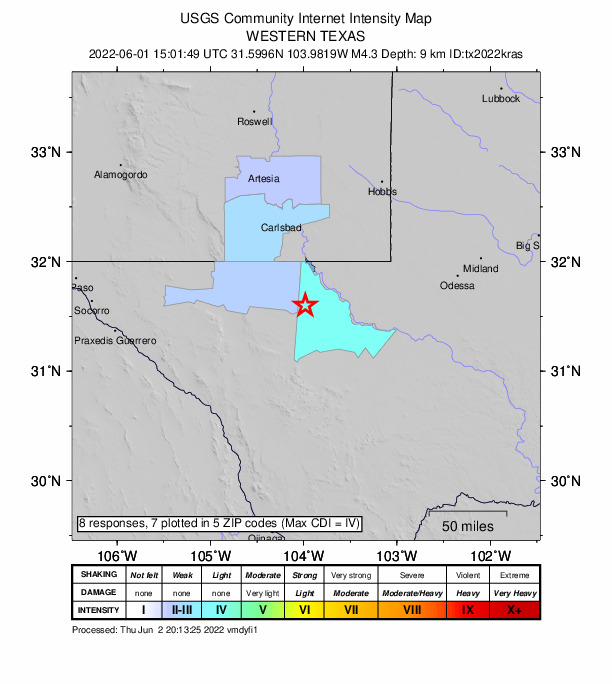 Did You Feel It? map: shaking reported by the public