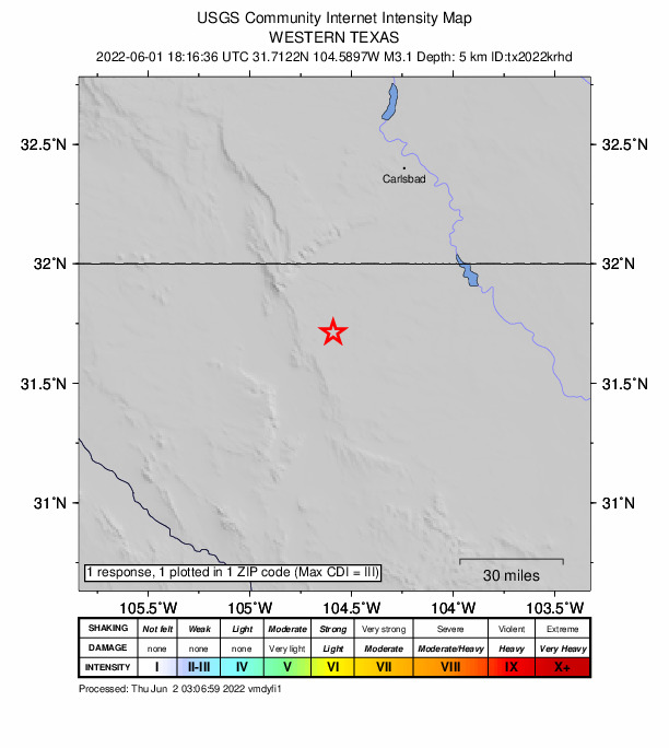 Did You Feel It? map: shaking reported by the public